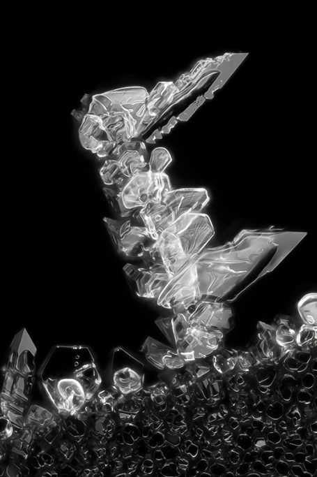 Eiskristalle, Bildbreite 0,8 mm